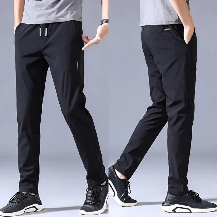 Premium Men's High-Stretch Lycra Pants | Pack of 2 - Black & Grey